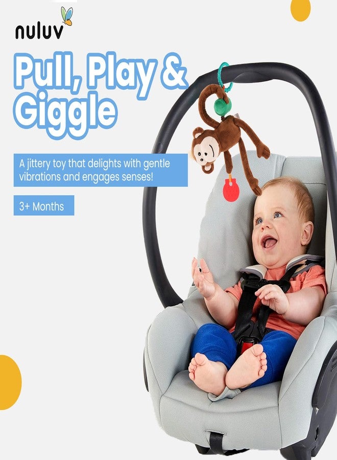 Nuluv Jittery Monkey Baby Toy, Vibrating Plush with Soft Fabric, Hanging Stroller and Crib Toy for Sensory Development, Fun and Engaging Soft, Safe and Non-Toxic, for Babies 3+ Months - Image 3